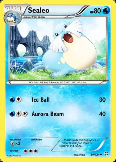 Sealeo 30/124 Dragons Exalted Pokemon card