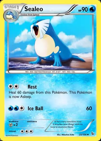 Sealeo 25/106 Flashfire Pokemon card
