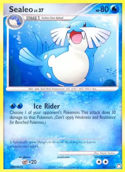 Sealeo 62/123 Mysterious Treasures Pokemon card