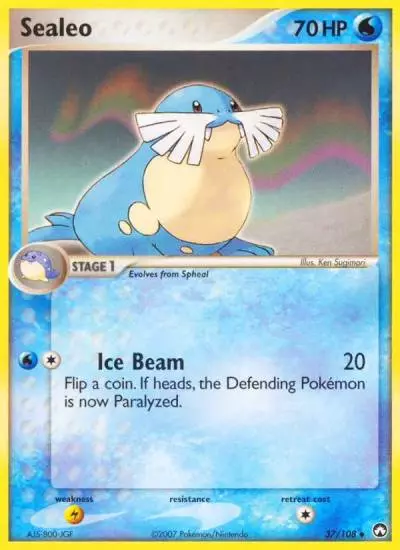 Sealeo 37/108 Power Keepers Pokemon card