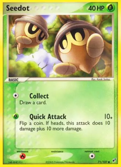 Seedot 71/107 Deoxys Pokemon card