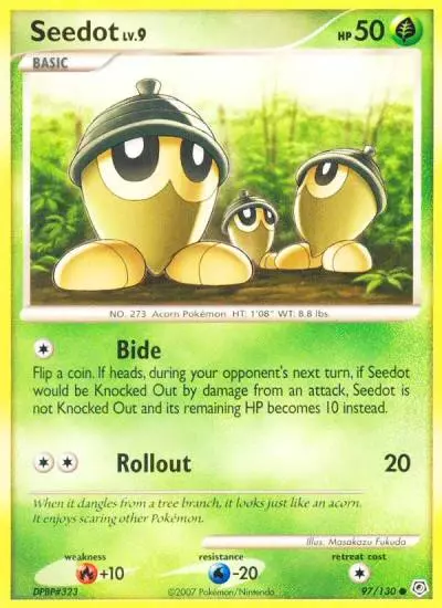 Seedot 97/130 Diamond & Pearl Pokemon card