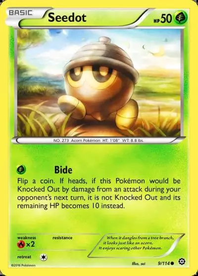 Seedot 9/114 Steam Siege Pokemon card