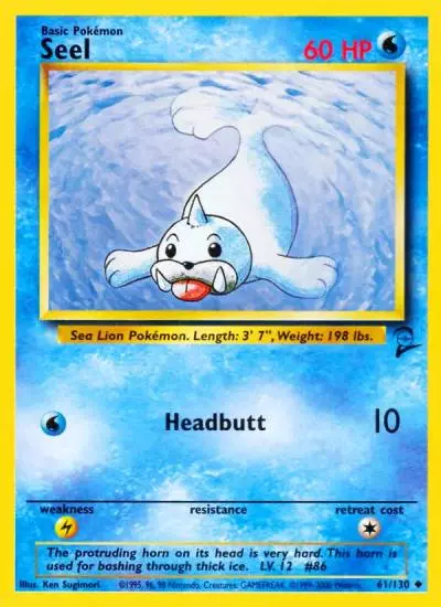 Seel 61/130 Base Set 2 Pokemon card