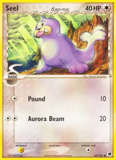 Seel δ 62/101 Dragon Frontiers Pokemon card