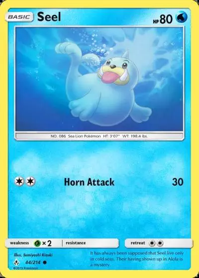 Seel 44/214 Unbroken Bonds Pokemon card