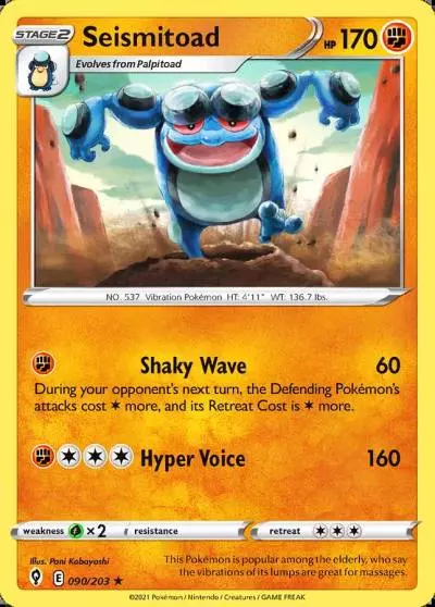 Seismitoad 90/203 Evolving Skies Pokemon card
