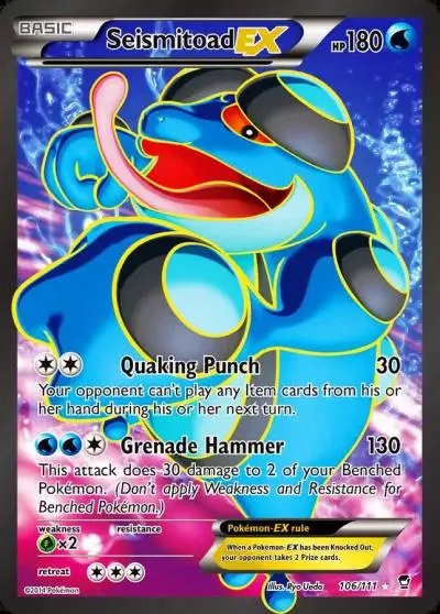 Seismitoad-EX 106/111 Furious Fists Pokemon card