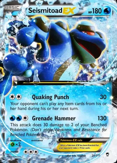 Seismitoad-EX 20/111 Furious Fists Pokemon card