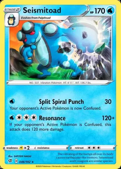 Seismitoad 46/192 Rebel Clash Pokemon card