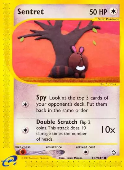Sentret 107/147 Aquapolis Pokemon card