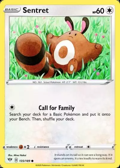 Sentret 135/189 Darkness Ablaze Pokemon card