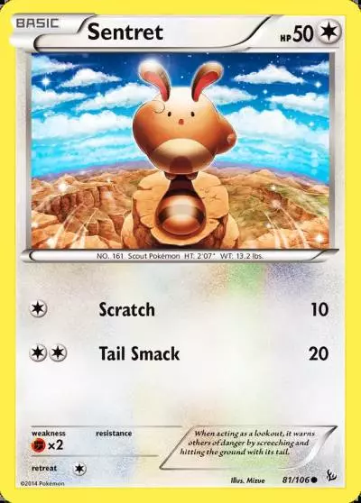 Sentret 81/106 Flashfire Pokemon card