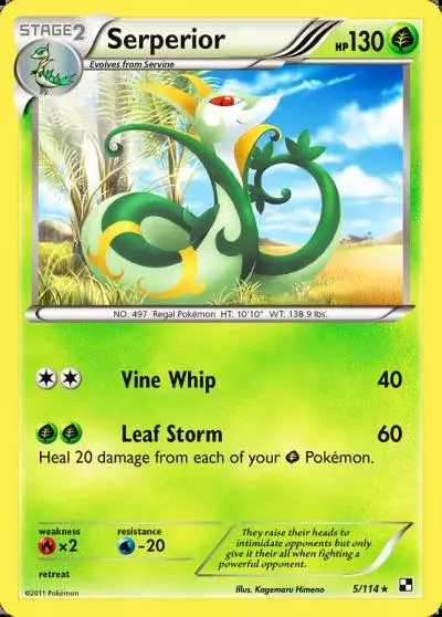 Serperior 5/114 Black & White Pokemon card