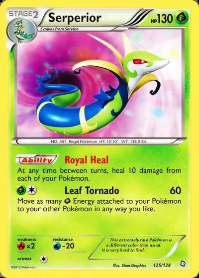 Serperior 125/124 Dragons Exalted Pokemon card