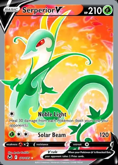 Serperior V 170/195 Silver Tempest Pokemon card