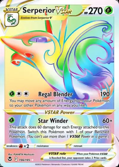 Serperior VSTAR 196/195 Silver Tempest Pokemon card