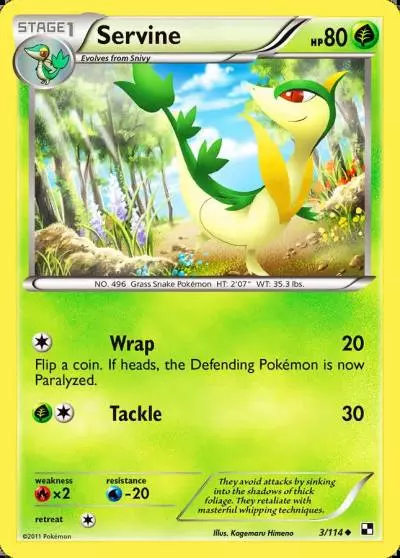 Servine 3/114 Black & White Pokemon card