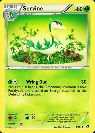 Servine 4/114 Black & White Pokemon card