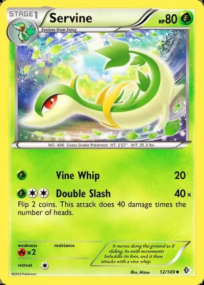 Servine 12/149 Boundaries Crossed Pokemon card