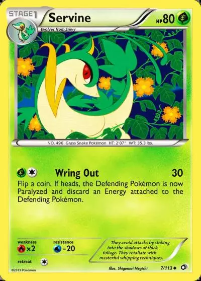 Servine 7/113 Legendary Treasures Pokemon card