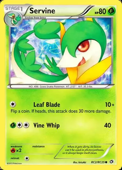 Servine RC2/113 Legendary Treasures Pokemon card
