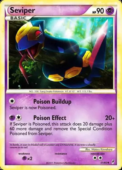 Seviper 51/95 Call of Legends Pokemon card
