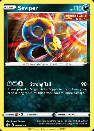 Seviper 102/198 Chilling Reign Pokemon card