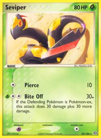 Seviper 20/106 Emerald Pokemon card