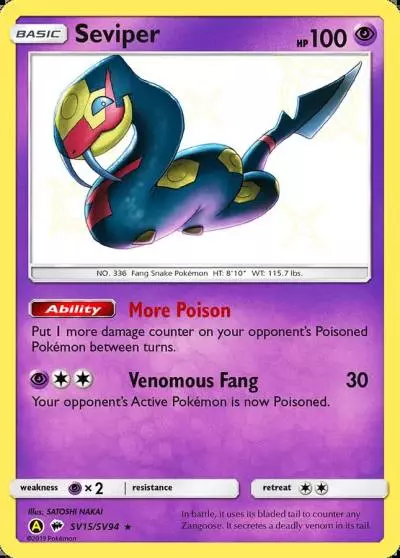Seviper SV15/94 Hidden Fates Shiny Vault Pokemon card