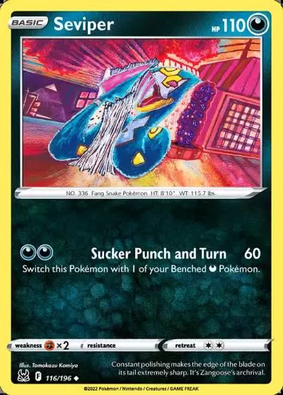 Seviper 116/196 Lost Origin Pokemon card
