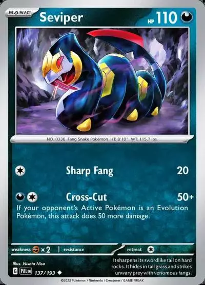 Seviper 137/193 Paldea Evolved Pokemon card