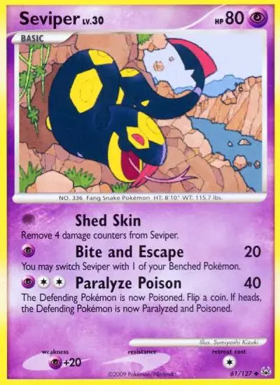 Seviper 61/127 Platinum Pokemon card