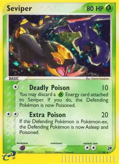 Seviper 11/100 Sandstorm Pokemon card