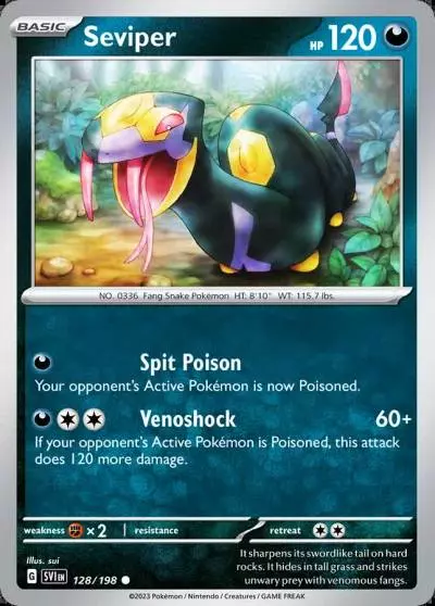 Seviper 128/198 Scarlet & Violet Pokemon card