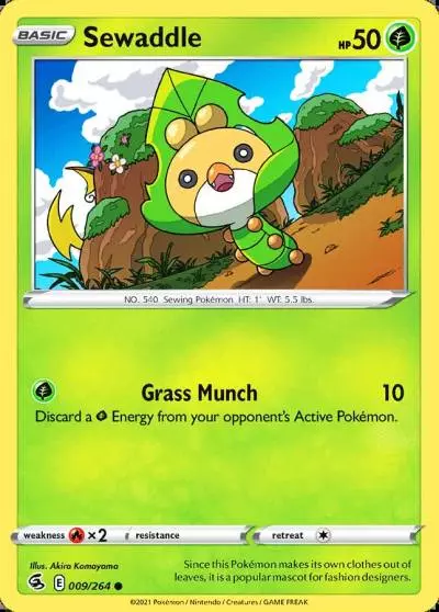 Sewaddle 9/264 Fusion Strike Pokemon card