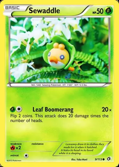 Sewaddle 9/113 Legendary Treasures Pokemon card