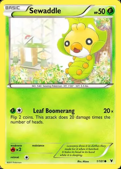 Sewaddle 1/101 Noble Victories Pokemon card