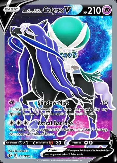 Shadow Rider Calyrex V 171/198 Chilling Reign Pokemon card