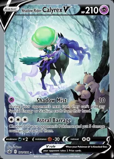 Shadow Rider Calyrex V 172/198 Chilling Reign Pokemon card