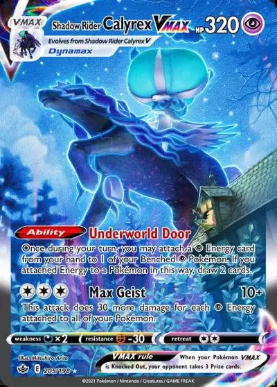 Shadow Rider Calyrex VMAX 205/198 Chilling Reign Pokemon card
