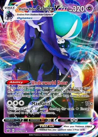 Shadow Rider Calyrex VMAX 75/198 Chilling Reign Pokemon card