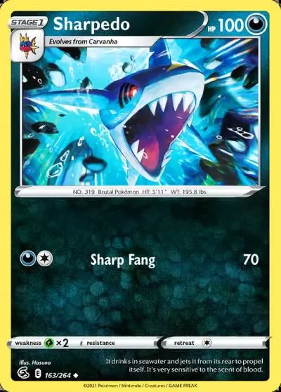 Sharpedo 163/264 Fusion Strike Pokemon card