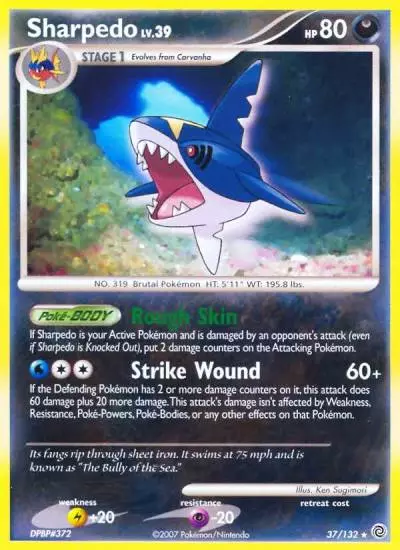 Sharpedo 37/132 Secret Wonders Pokemon card