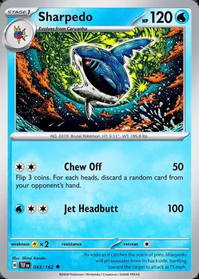 Sharpedo 43/162 Temporal Forces Pokemon card