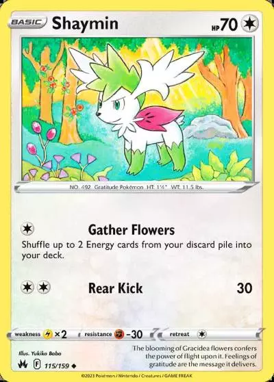 Shaymin 115/159 Crown Zenith Pokemon card