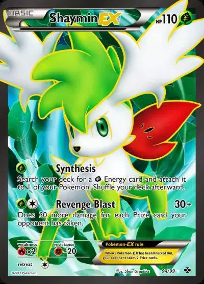 Shaymin-EX 94/99 Next Destinies Pokemon card