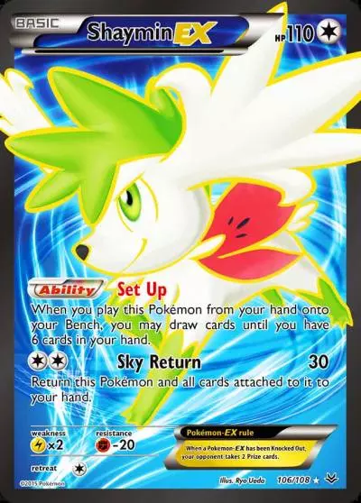 Shaymin-EX 106/108 Roaring Skies Pokemon card