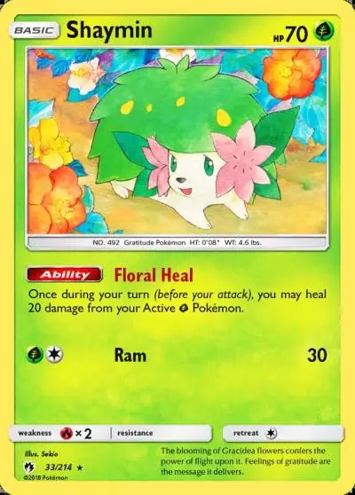 Shaymin 33/214 Lost Thunder Pokemon card