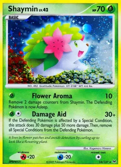 Shaymin 14/127 Platinum Pokemon card